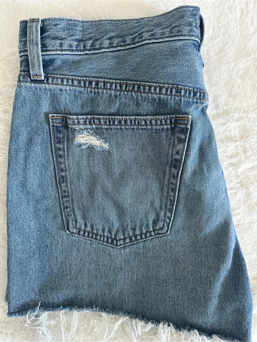 Uniqlo - High-Rise Raw Hem Denim Shorts - Mom Shorts - Baggy Size 28 - Fits 29